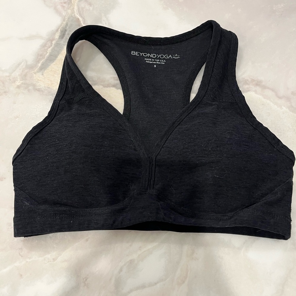 Beyond Yoga Sports Bra Black Heather S